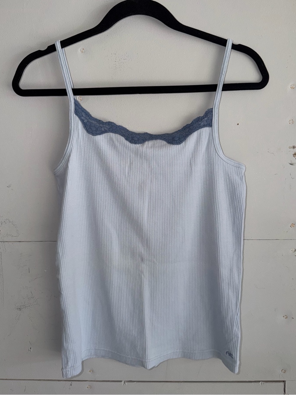 American Eagle Lace Ribbed Cami Y2K